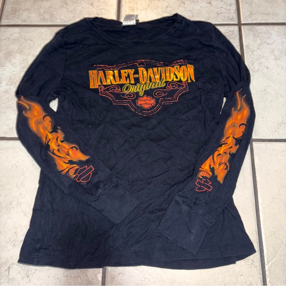 Harley-Davidson Black Tee with Orange Logo